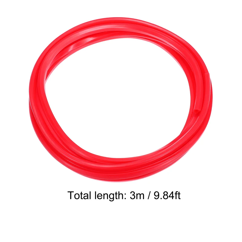 Aluminum Profile Slot Cover Flat Seal Red 3Meter 6mm 2020 Series