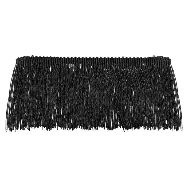 10 Yards 4 Inch Chainette Fringe Trim Tassel Sewing Trim for Clothes, Black