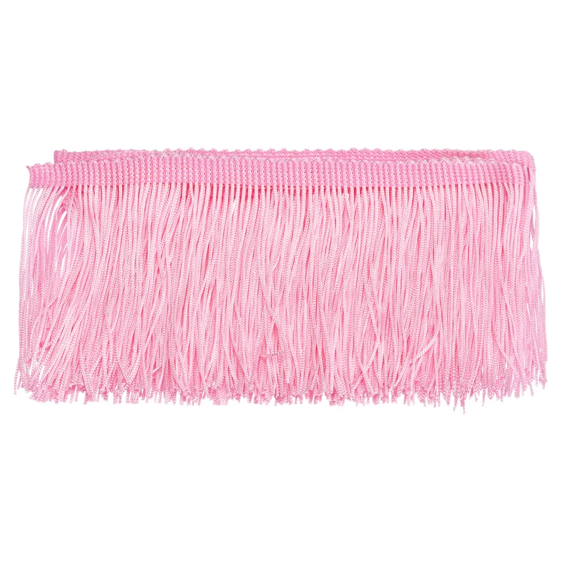 10 Yards 4 Inch Chainette Fringe Trim Tassel Sewing Trim for Clothes, Pink