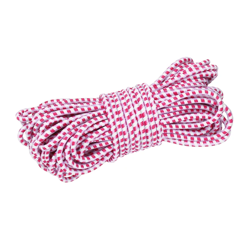 1/8 Inch Elastic Bungee Shock Cords 26 Feet Stretch String Rope, Red Dot