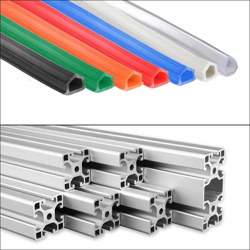 Aluminum Profile Slot Cover Flat Seal Black 9M 8mm 3030, 4040 Series 1Pcs