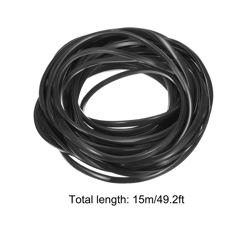Aluminum Profile Slot Cover Flat Seal Black 15M 6mm 2020 Series 1Pcs