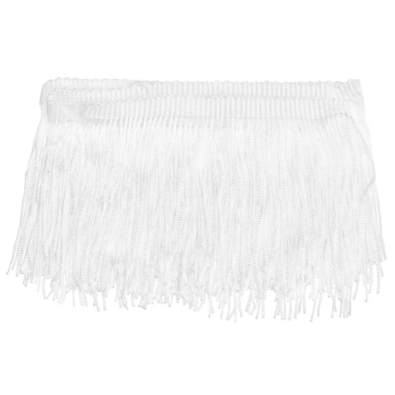10 Yards 4 Inch Chainette Fringe Trim Tassel Sewing Trim for Clothes, White