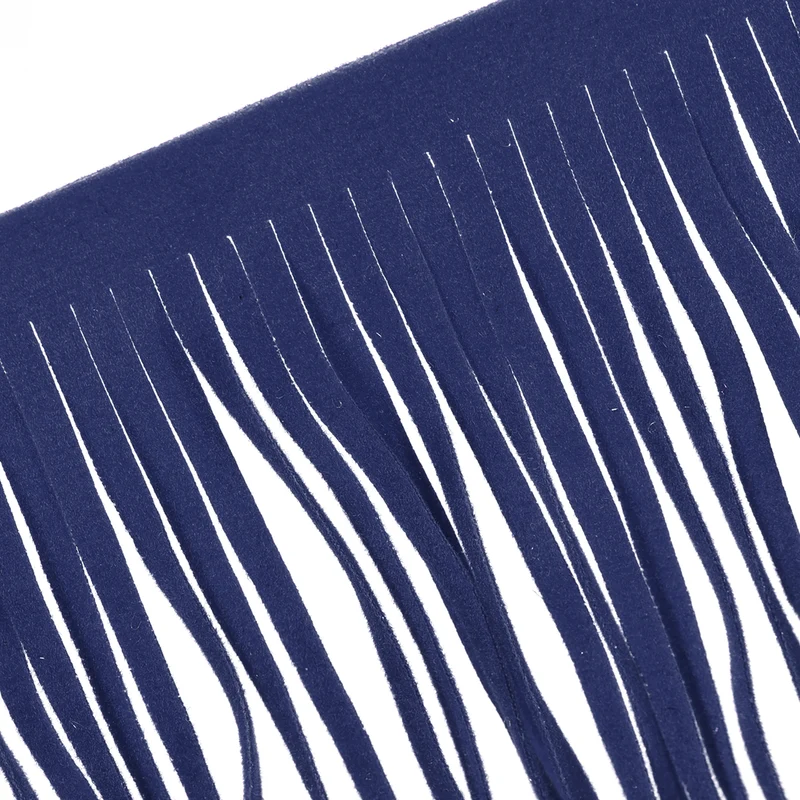 2 Yards 12 Inch PU Leather Fringe Trim DIY Tassel Fringe for Sewing Blue]