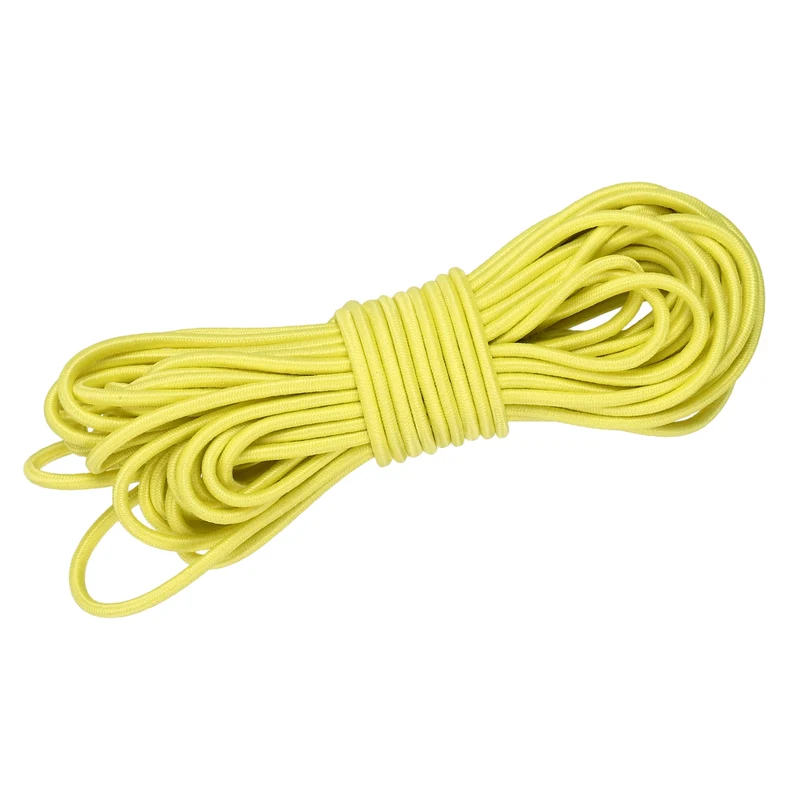 1/8 Inch Elastic Bungee Shock Cords 26 Feet Stretch String Rope, Yellow