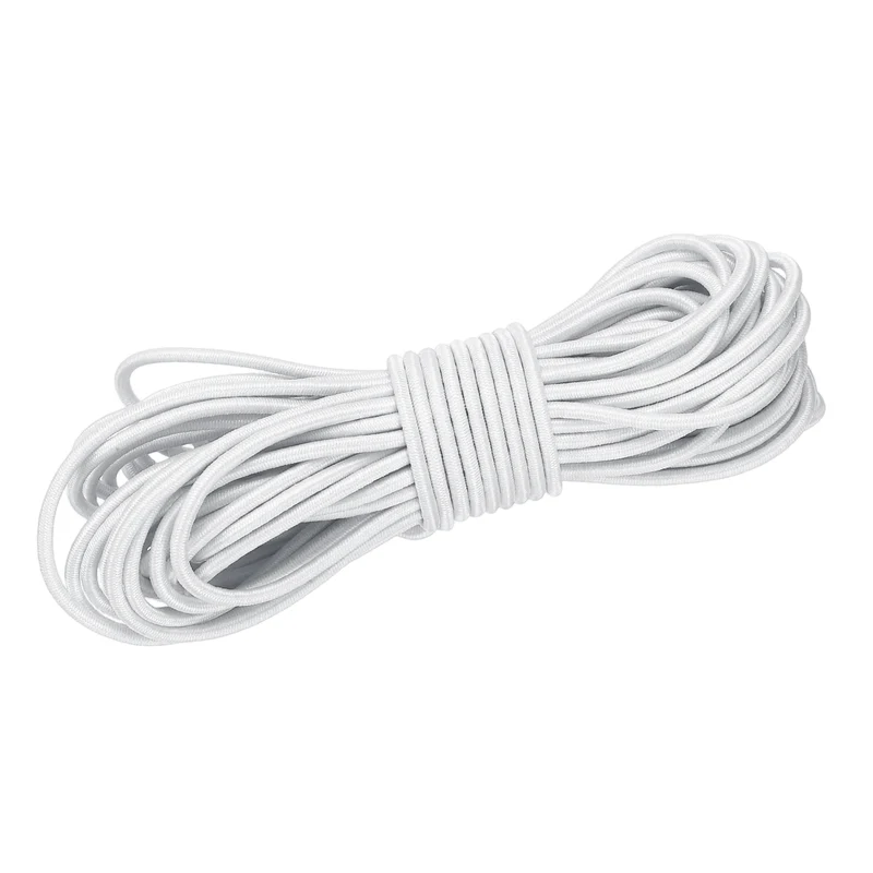 1/8 Inch Elastic Bungee Shock Cords 26 Feet Stretch String Rope, White