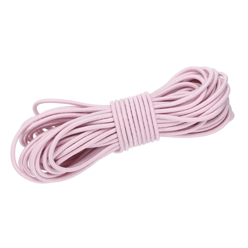 1/8 Inch Elastic Bungee Shock Cords 26 Feet Stretch String Rope, Pink