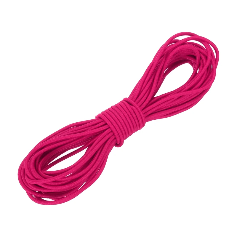1/8" x 33' Elastic Bungee Cord, Bungee Shock Cord, Rose Red