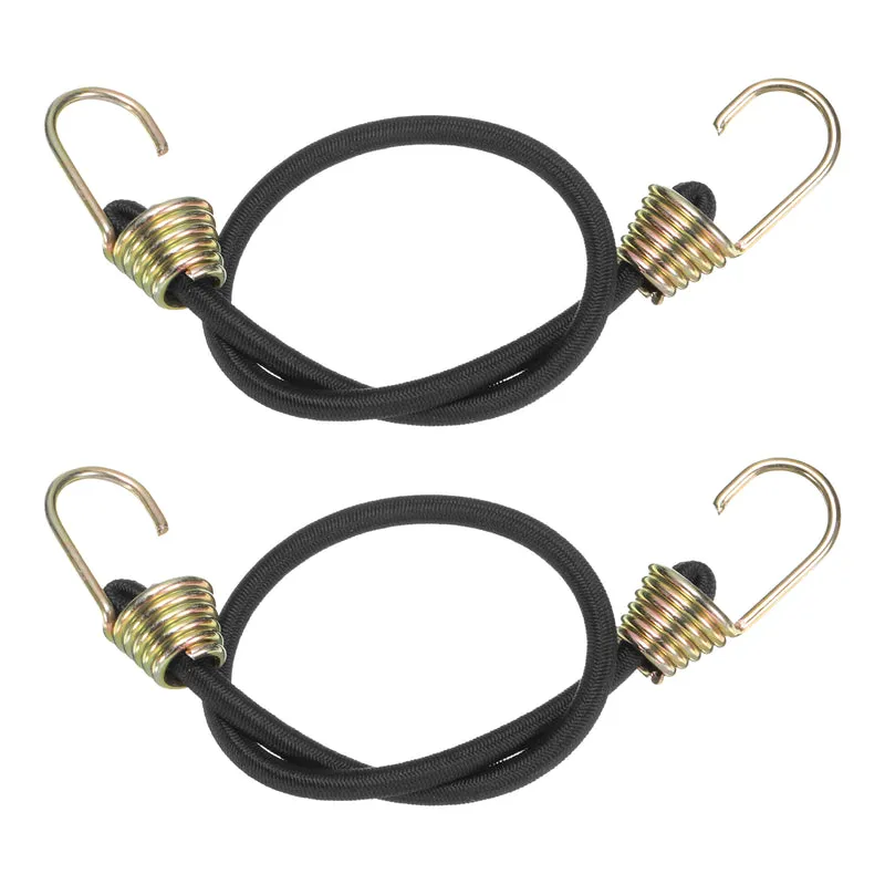 20Pcs Bungee Cord with Hooks 10" Rubber Bungee Cords for Outdoor, Black