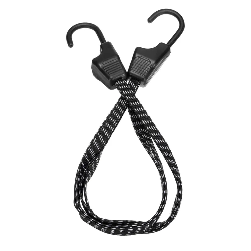1Pcs Bungee Cord with Hooks 19" Rubber Bungee Cords for Outdoor, Black White