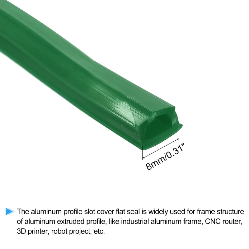 Aluminum Profile Slot Cover Flat Seal Green 8M 8mm 3030 4040 Series
