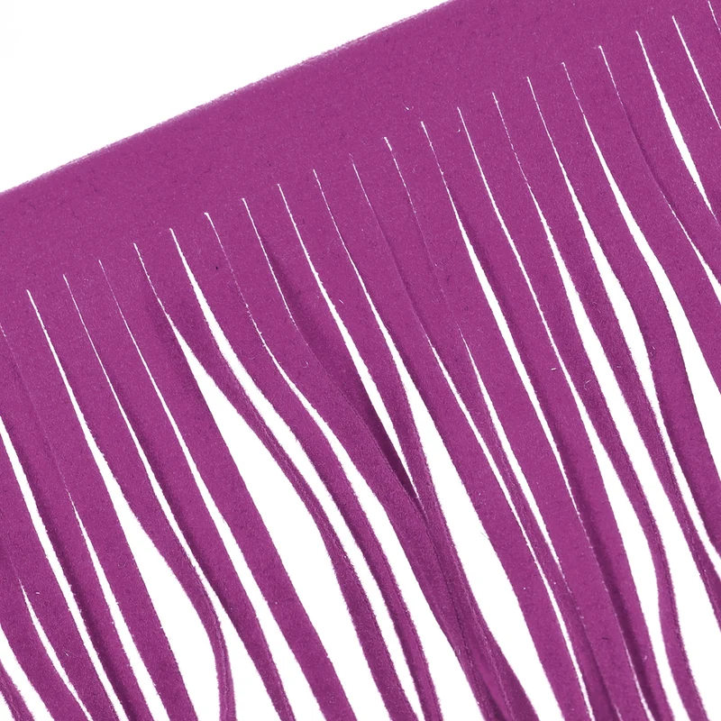 2 Yards 6 Inch PU Leather Fringe Trim DIY Tassel Fringe for Sewing, Purple