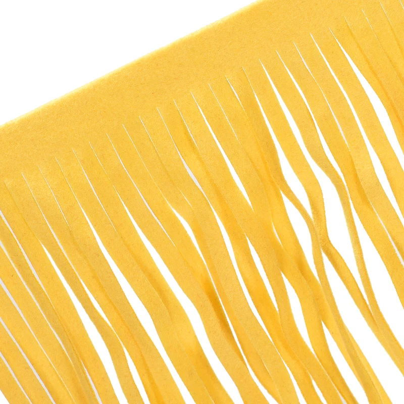2 Yards 6 Inch PU Leather Fringe Trim DIY Tassel Fringe for Sewing, Yellow