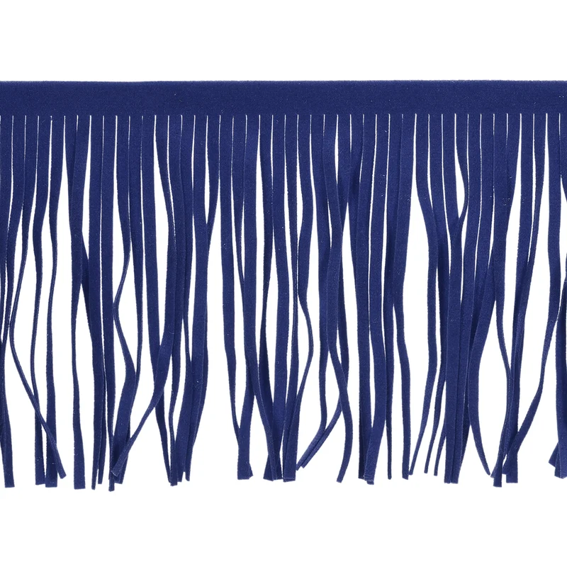 2 Yards 6 Inch PU Leather Fringe Trim DIY Tassel Fringe Sewing Blue