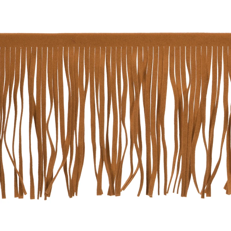 1 Yard 6 Inch PU Leather Fringe Trim DIY Tassel Fringe for Sewing Brown