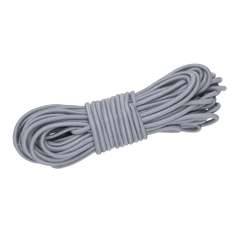 1/8 Inch Elastic Bungee Shock Cords 26 Feet Stretch String Rope, Light Gray