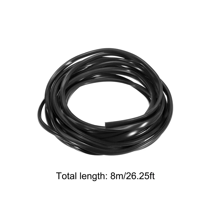 Aluminum Profile Slot Cover Flat Seal Black 8M 6mm 2020 Series
