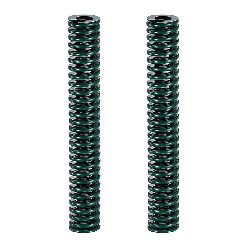 2Pcs Green Compression Spring 3/8" OD 2.5 Length, Alloy Steel Flat Wire