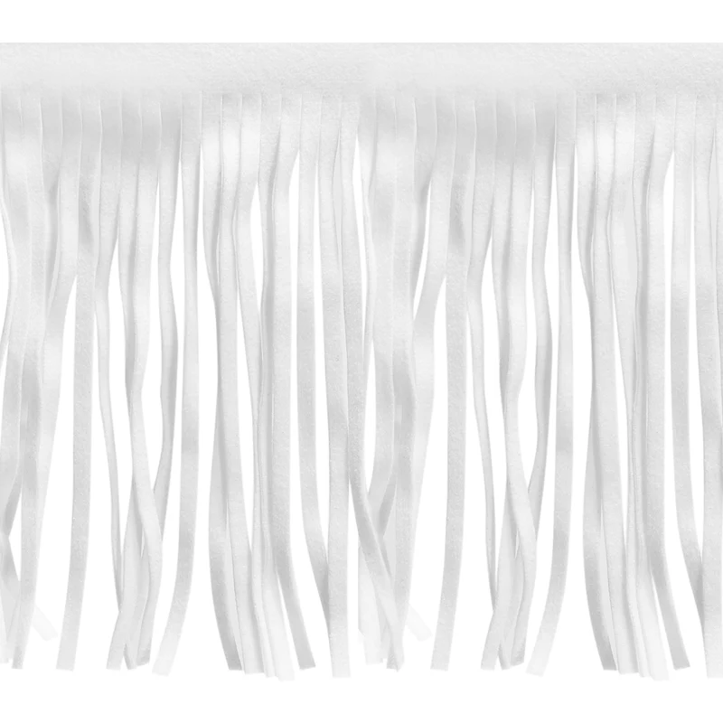 2 Yards 4 Inch PU Leather Fringe Trim DIY Tassel Fringe for Sewing, White