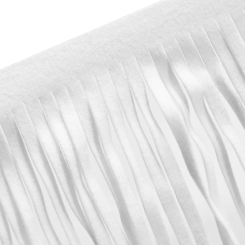 2 Yards 4 Inch PU Leather Fringe Trim DIY Tassel Fringe for Sewing, White
