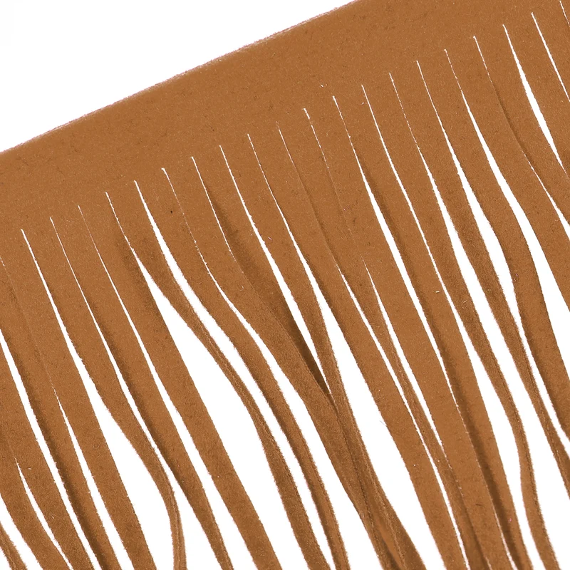 2 Yards 4 Inch PU Leather Fringe Trim DIY Tassel Fringe for Sewing Brown