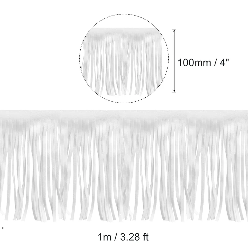1 Yard 4 Inch PU Leather Fringe Trim DIY Tassel Fringe for Sewing White