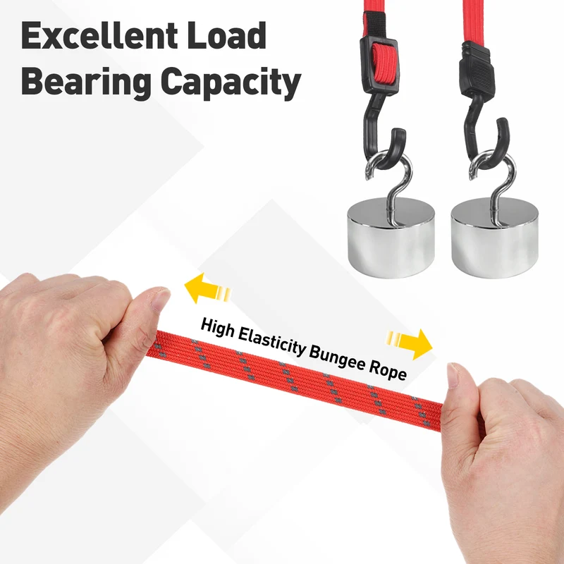 2pcs Adjustable Bungee Cords with Hook 39" Elastic Bungee Strap, Black Gray