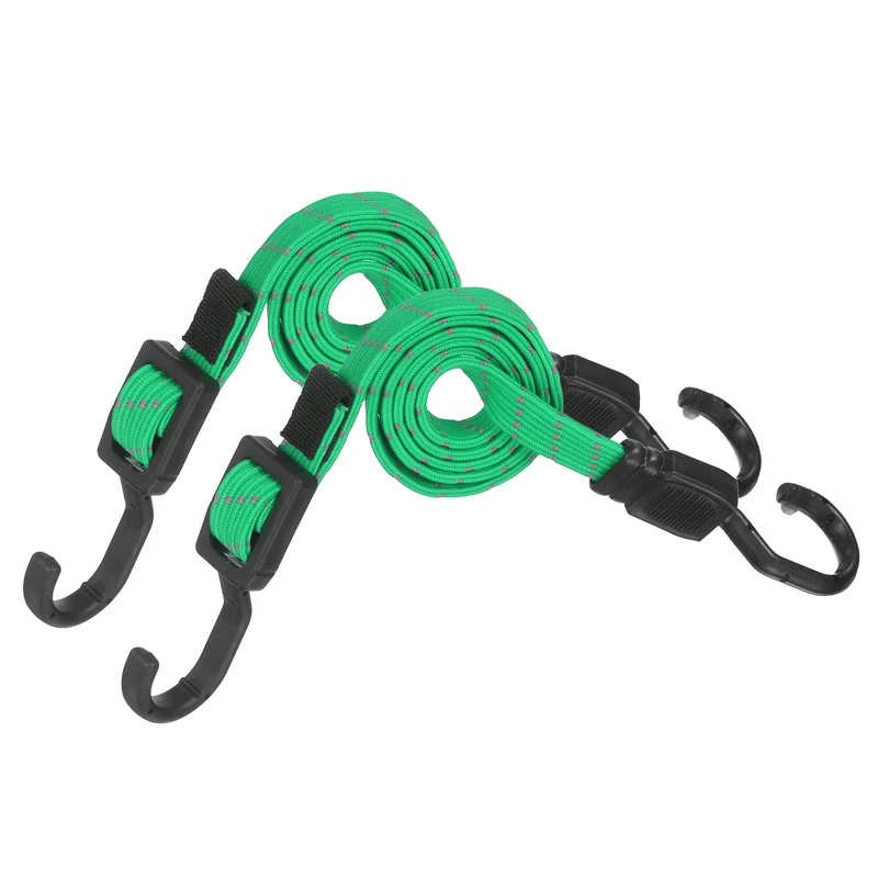 2pcs Adjustable Bungee Cords with Hook 39" Elastic Bungee Strap, Olive