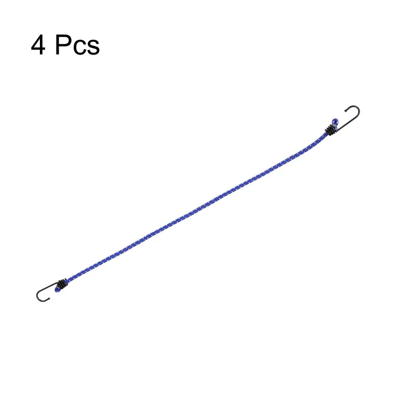 4Pcs Bungee Cord with Hooks 31" Rubber Bungee Cords for Outdoor, Blue