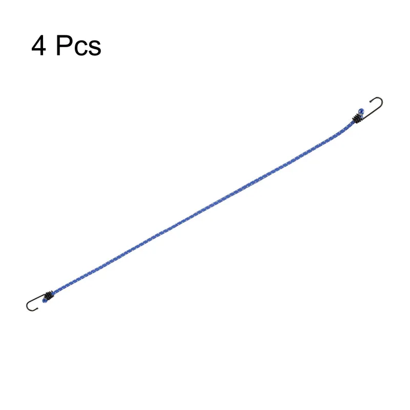 4Pcs Bungee Cord with Hooks 40" Rubber Bungee Cords for Outdoor, Blue