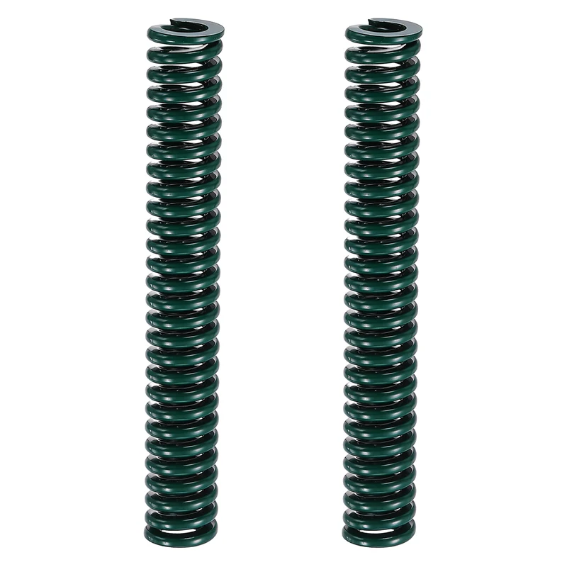 2Pcs Green Compression Spring 1/2" OD 3.5 Length, Alloy Steel Flat Wire