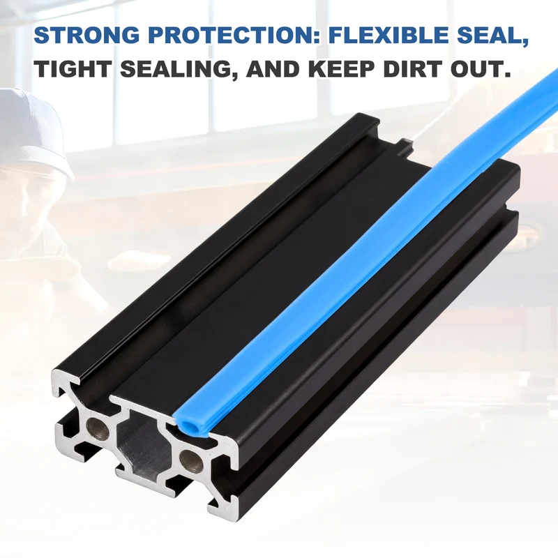 10m / 32.8ft Blue 10mm 4545, 5050 Aluminum t Slot Soft Cover Seal Pack of 1