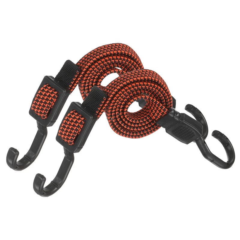 2pcs Adjustable Bungee Cords with Hook 39" Elastic Bungee Strap, Orange