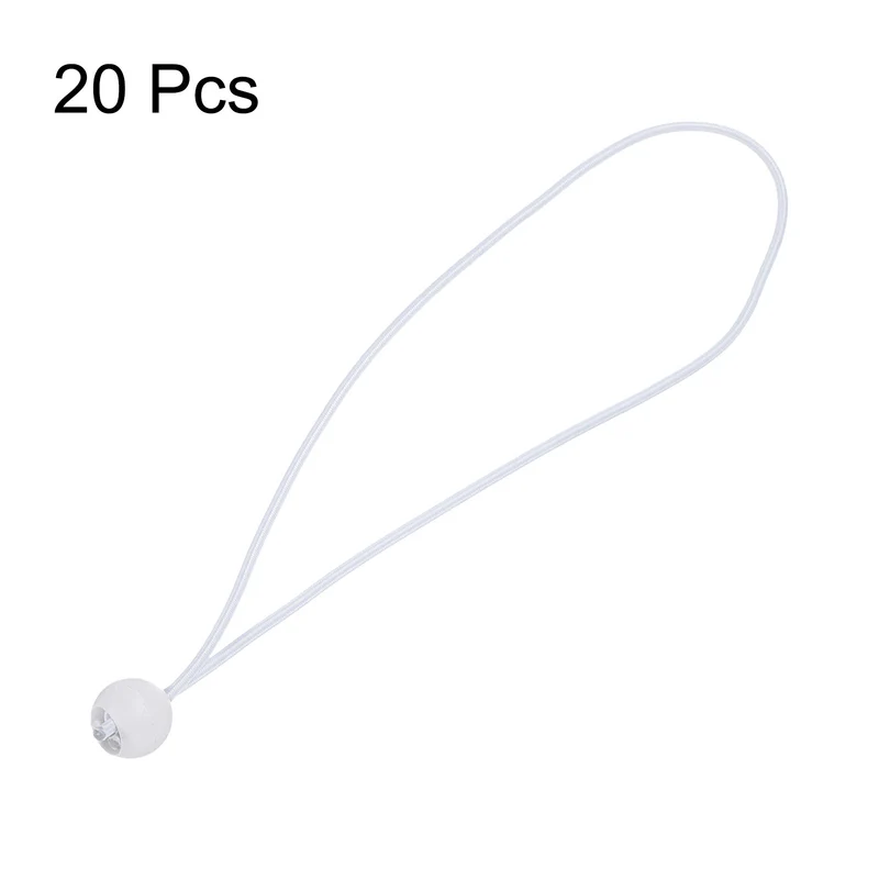 20Pcs Ball Bungee Cords 12" Heavy Duty Bungee Cord Balls for Tent Holding White