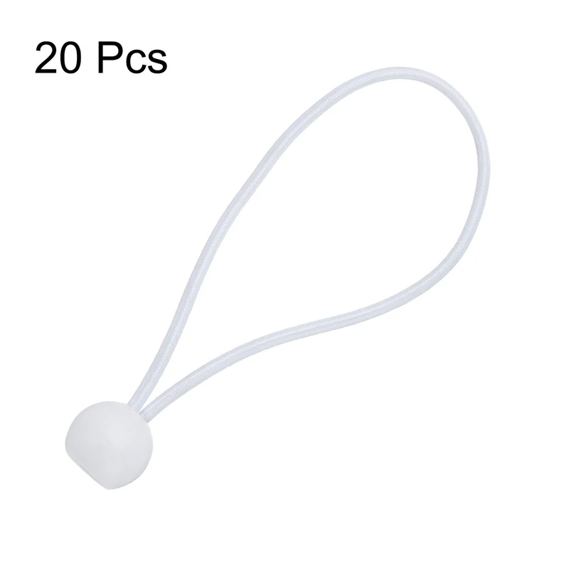20Pcs Ball Bungee Cords 6" Heavy Duty Bungee Cord Balls for Tent Holding, White