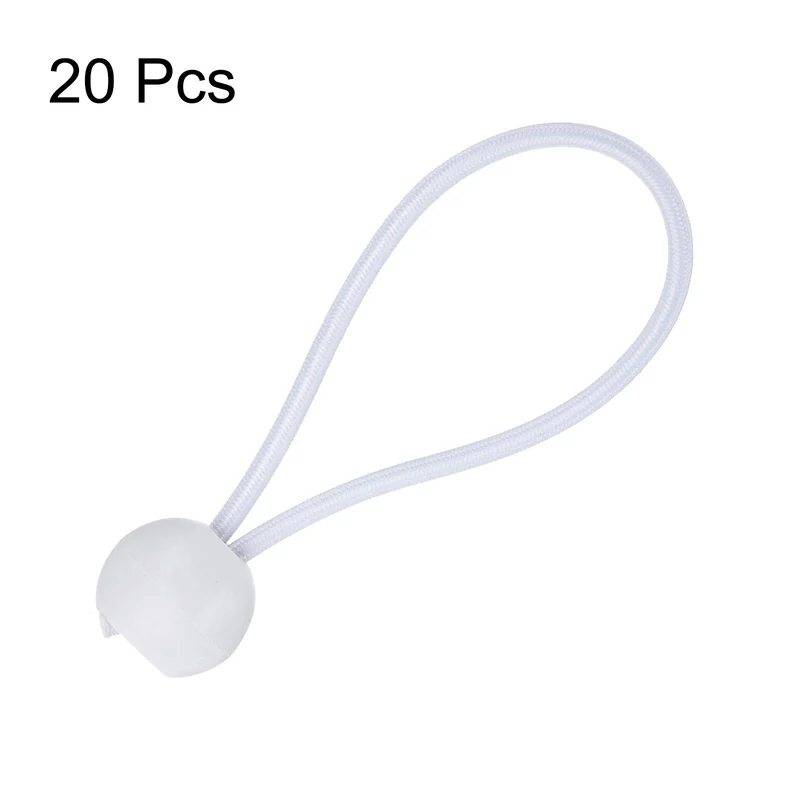 20Pcs Ball Bungee Cords 4" Heavy Duty Bungee Cord Balls for Tent Holding, White