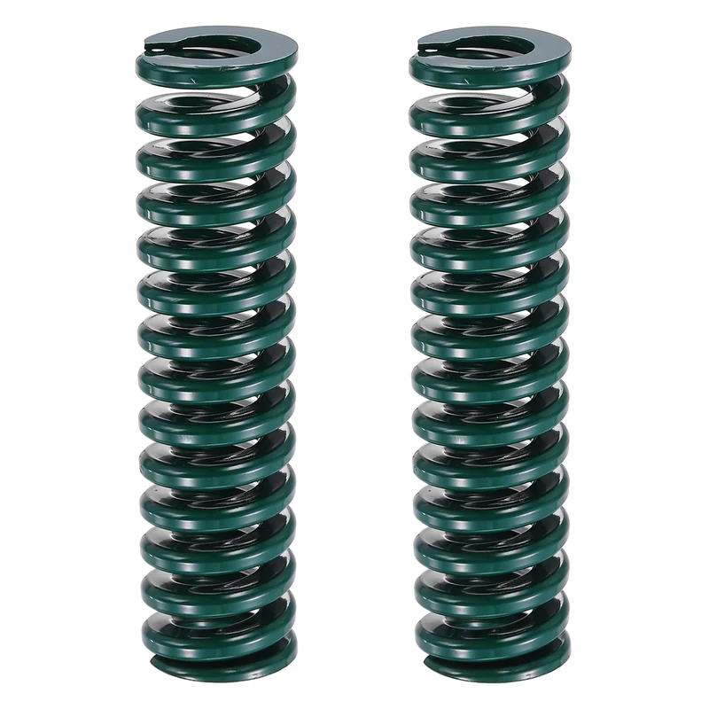 2Pcs Green Compression Spring 3/4" OD 3 Length, Alloy Steel Flat Wire