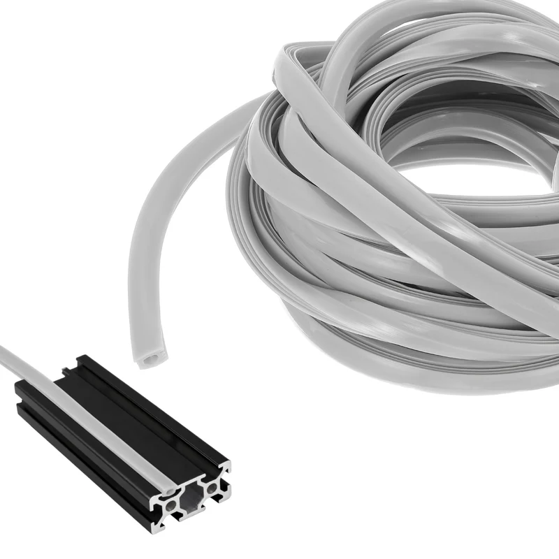 10m / 32.8ft Grey 10mm 4545, 5050 Aluminum t Slot Soft Cover Seal Pack of 1