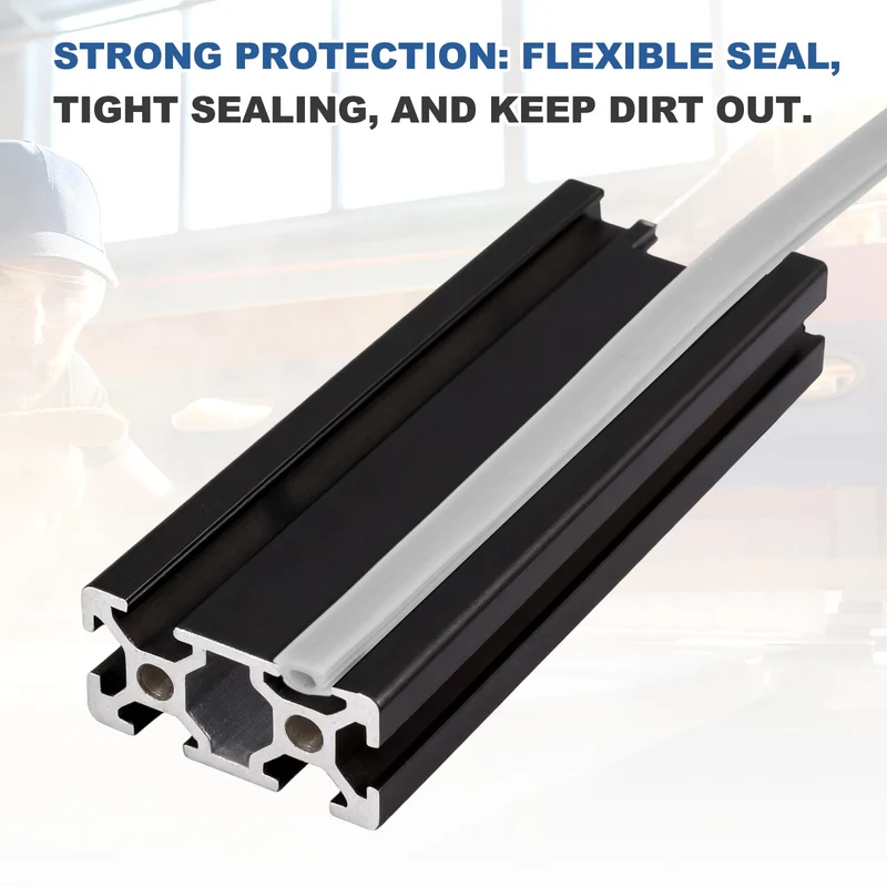 10m / 32.8ft Grey 10mm 4545, 5050 Aluminum t Slot Soft Cover Seal Pack of 1