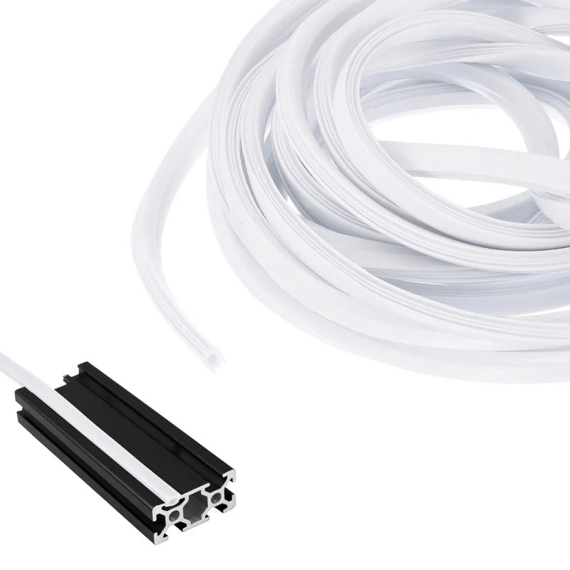 10m / 32.8ft White 10mm 4545, 5050 Aluminum t Slot Soft Cover Seal Pack of 1