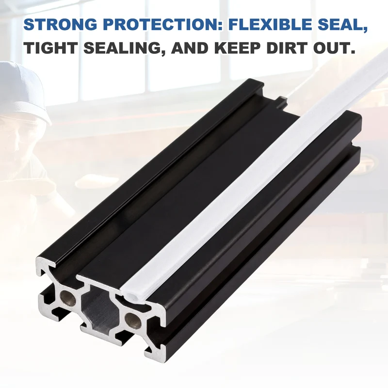 10m / 32.8ft White 10mm 4545, 5050 Aluminum t Slot Soft Cover Seal Pack of 1