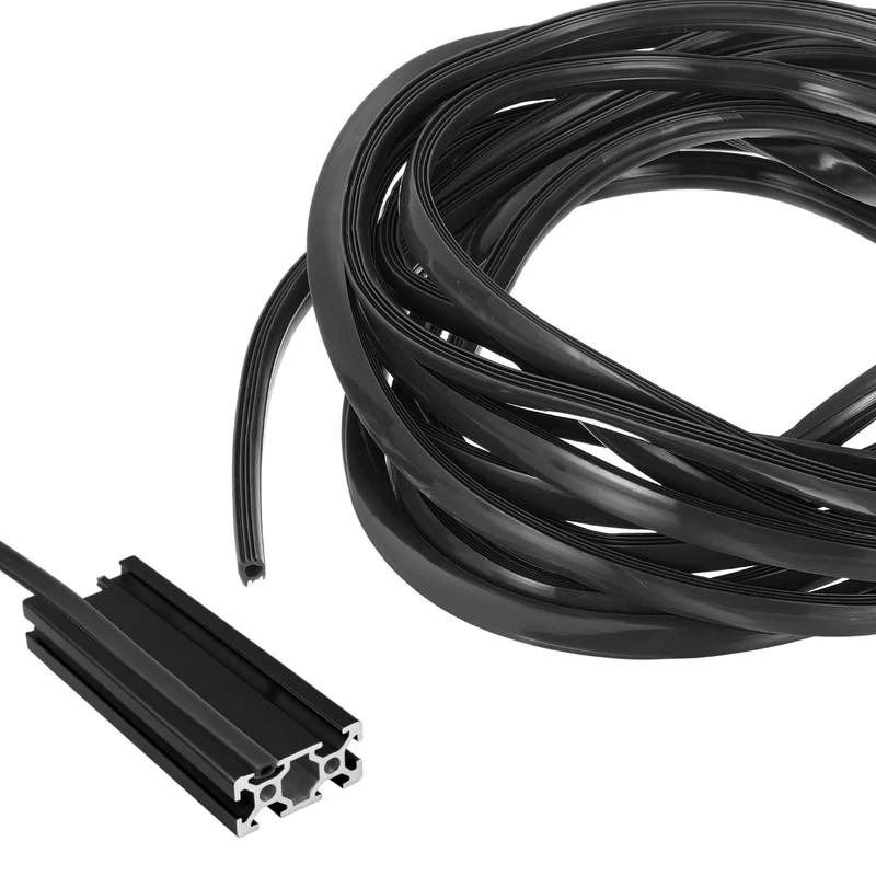 10m / 32.8ft Black 10mm 4545, 5050 Aluminum t Slot Soft Cover Seal Pack of 1
