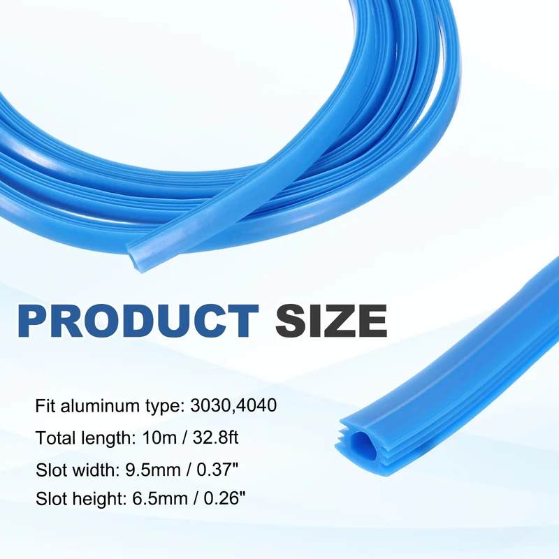 10m / 32.8ft Blue 8mm 3030, 4040 Aluminum t Slot Soft Cover Seal Pack of 1