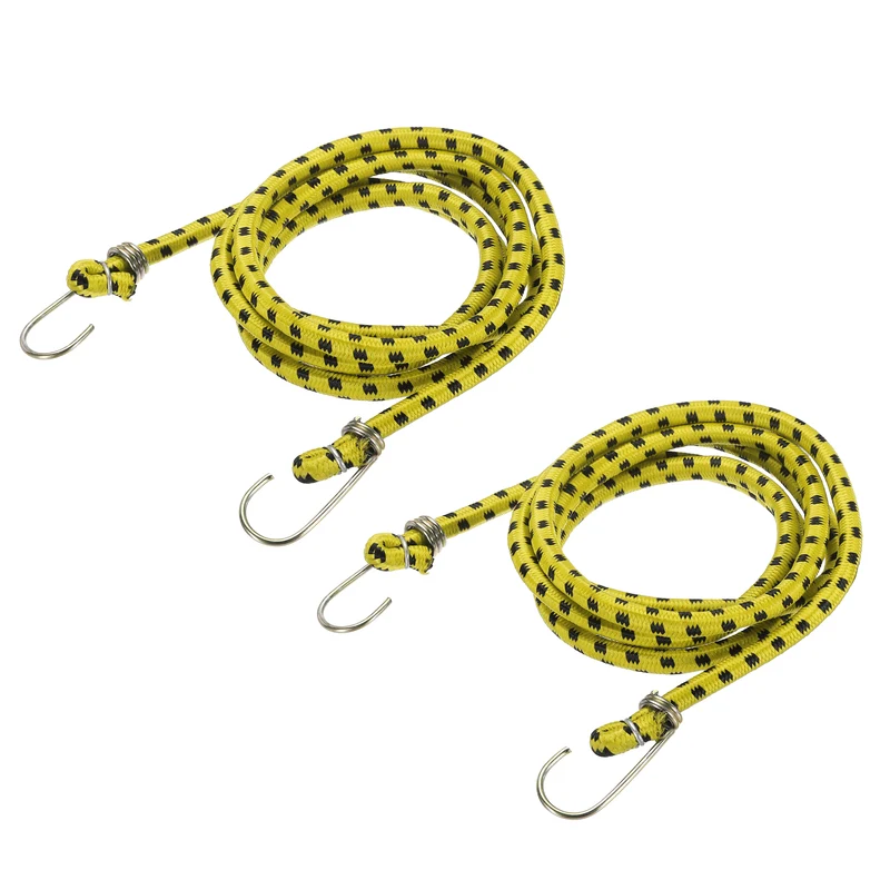 2Pcs 3.3ft Marine Grade Bungee Cord with Hooks Elastic Straps, Yellow