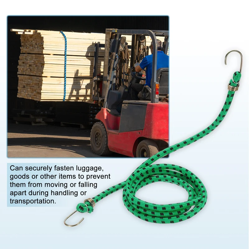 4Pcs 3.3ft Marine Grade Bungee Cord with Hooks Elastic Straps, Green