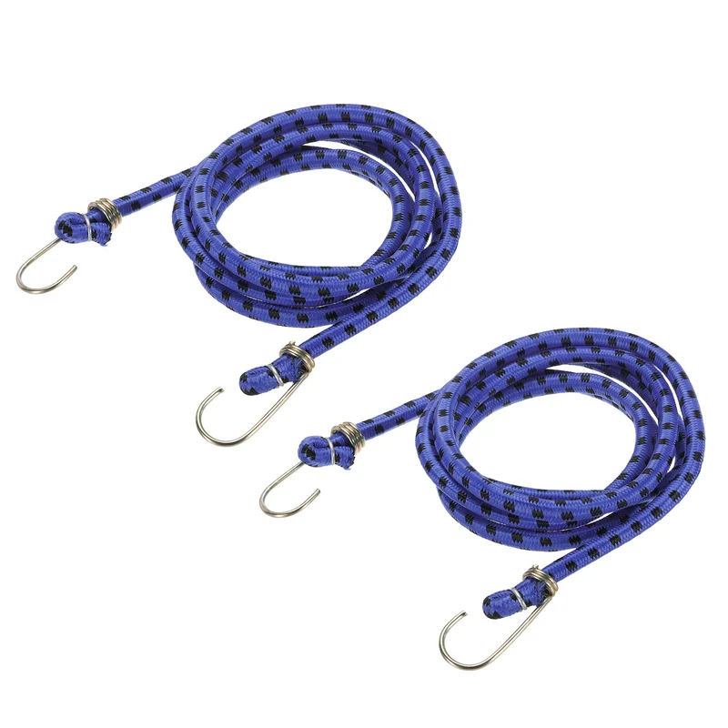 2Pcs 3.3ft Marine Grade Bungee Cord with Hooks Elastic Straps, Blue