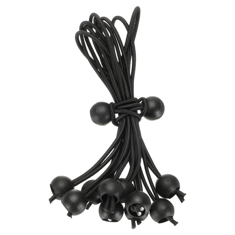 10Pcs Ball Bungee Cords 8" Heavy Duty Bungee Cord Balls for Tent Holding Black