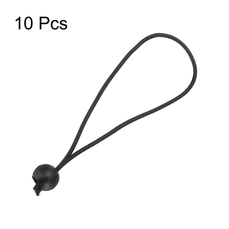 10Pcs Ball Bungee Cords 8" Heavy Duty Bungee Cord Balls for Tent Holding Black