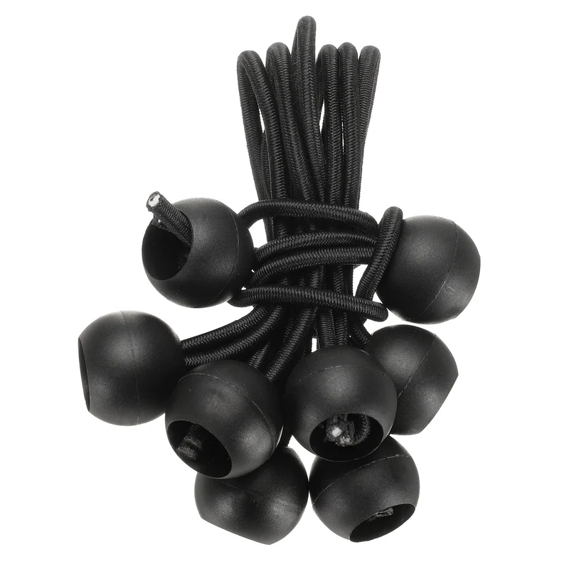 10Pcs Ball Bungee Cords 4" Heavy Duty Bungee Cord Balls for Tent Holding Black