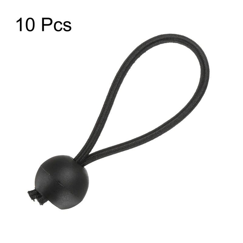 10Pcs Ball Bungee Cords 4" Heavy Duty Bungee Cord Balls for Tent Holding Black
